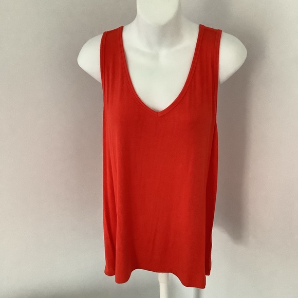 CAbi Tops - CAbi NWT Bright Orange V-Neck Sleeveless Stretch Tank Sz. L